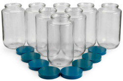 Sada (8) 950 mL sklenených fliaš, s PTFE potiahnutými viečkami