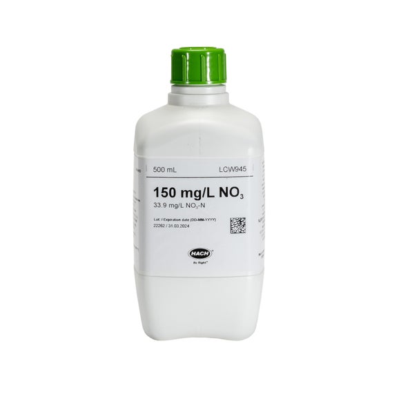 Dusičnany, štandardný roztok, 150 mg/L NO₃ (33,9 mg/L NO₃-N), 500 mL