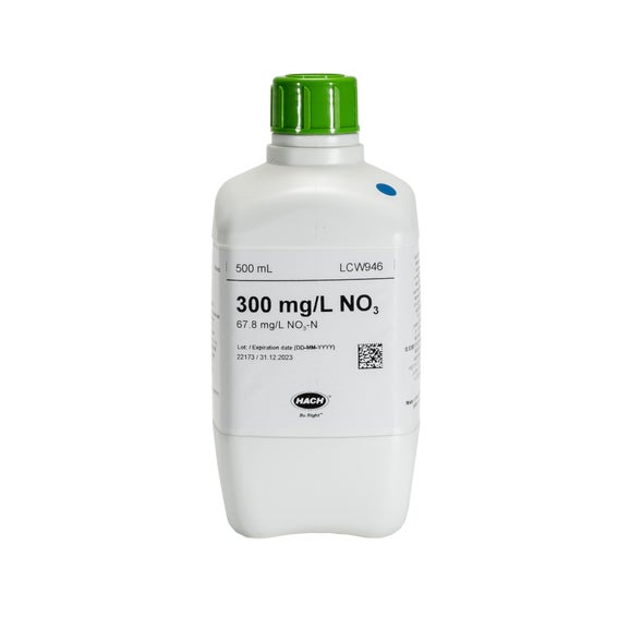 Dusičnany, štandardný roztok, 300 mg/L NO₃ (67,8 mg/L NO₃-N), 500 mL