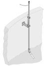 Armatúra pre montáž na tyč pre sondu NISE, konzola 24 cm, tyč z nerezovej ocele 2 m