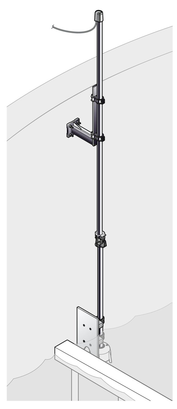 SONATAX Armatúra pre montáž na tyč, otočná, tyč z nerezovej ocele 2 m + 1 m