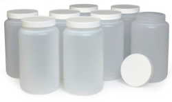 Containers w/ caps, polyethylene 2.3 L , set of 8